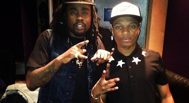 Wale and Wizkid in a studio