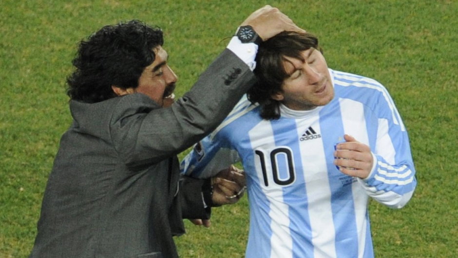 Diego Maradona i Leo Messi, 2010 r.