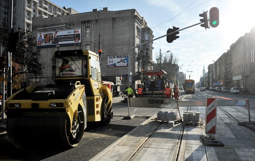 roboty drogowe na ul. Piotrkowskiej