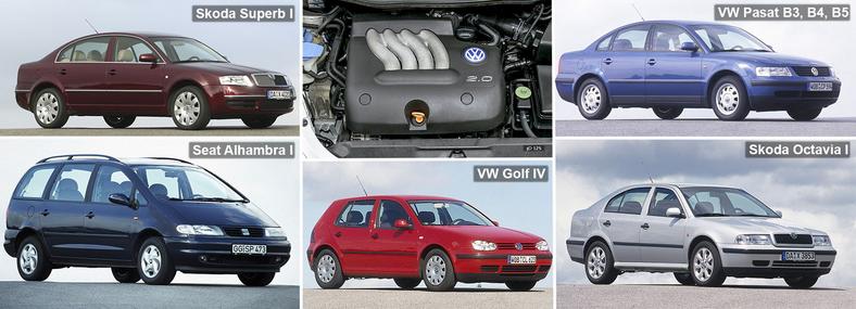 Silnik 2.0 pojawił się w bardzo dużej liczbie modeli koncernu VW. 