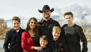 Colorado Rep. Lauren Boebert with her husband and four sons.Lauren Boebert for Congress