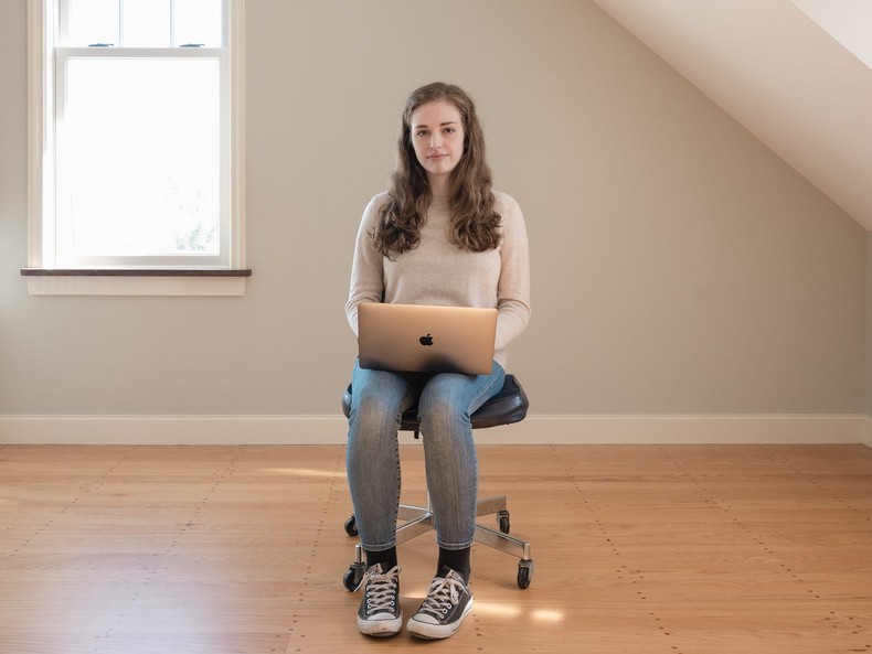 Molly White sits for a portrait in Maine while on sabbatical on Tuesday, April 12, 2022.