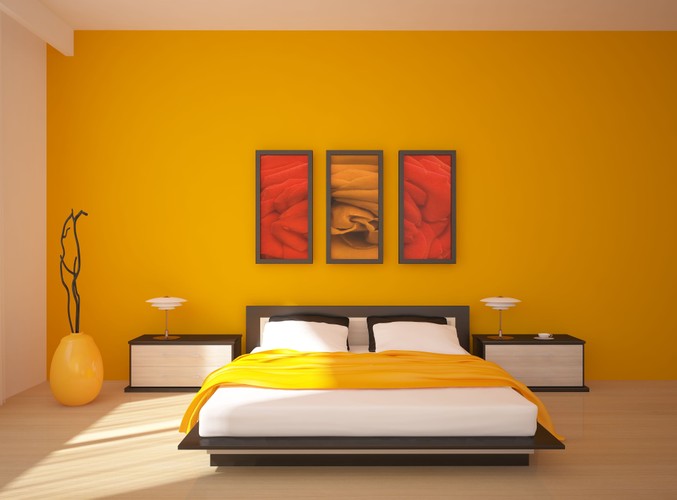 Pomarańczowa sypialnia