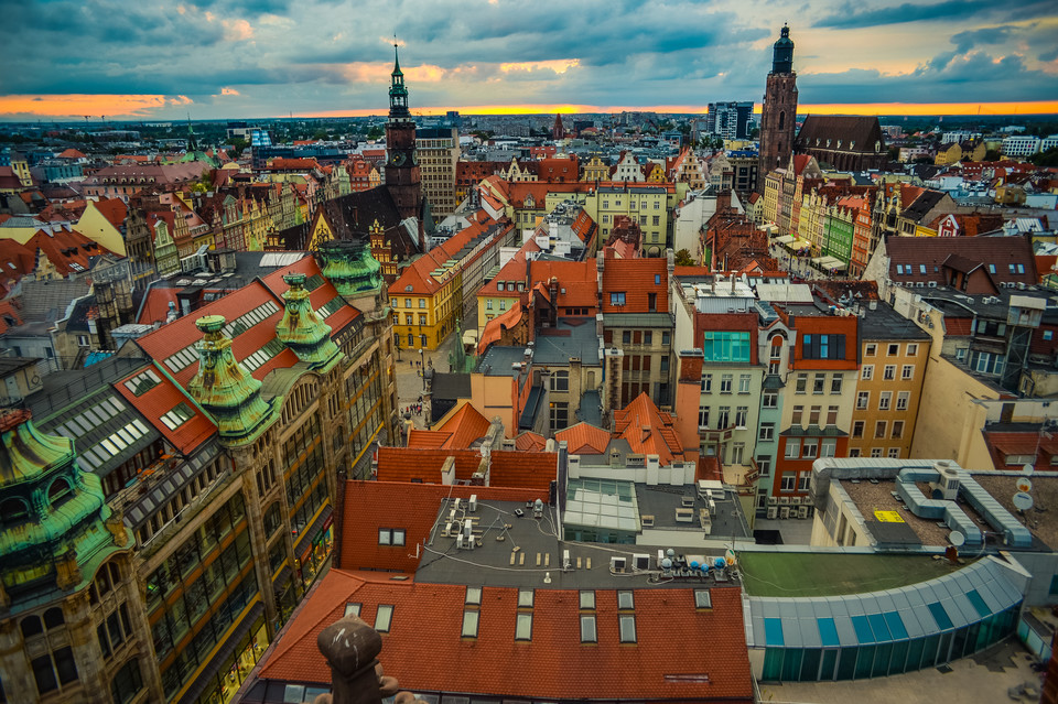 Mostek Pokutnic to świetny punkt widokowy. Widać z niego niemal cały Wrocław 