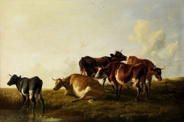 Grabieże nie ominęły również rolnictwa. Tylko do 1 września 1945 r. Sowieci zarekwirowali w Polsce 506 tys. sztuk bydła, ponad 114 tys. owiec i 206 tys. koni. Na ilustracji obraz Thomasa Sidneya Coopera.