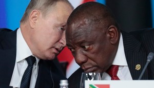 Russian President Vladimir Putin with South African President Cyril Ramaphosa.Sergei Chirikov/Associated Press