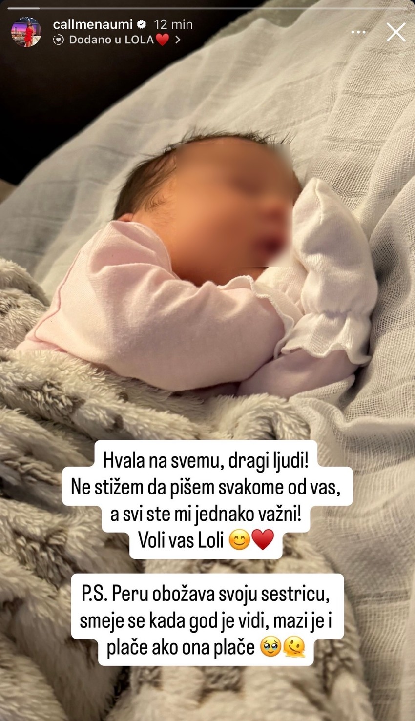 Mina Naumović podelila sliku ćerkice