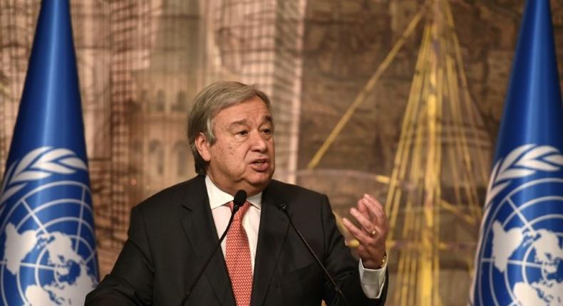 UN Secretary-General Antonio Guterres, pictured in February 2017, will meet with US President Trump and UN Security Council ambassadors to discuss the new administration's foreign policy and the proposed US cuts to UN funding