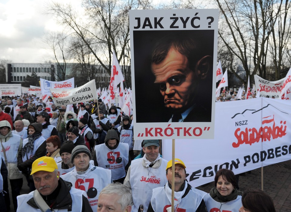 "Solidarność" protestuje przed Sejmem