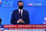 Premier Mateusz Morawiecki podczas konferencji prasowej ws epidemii koronawirusa.