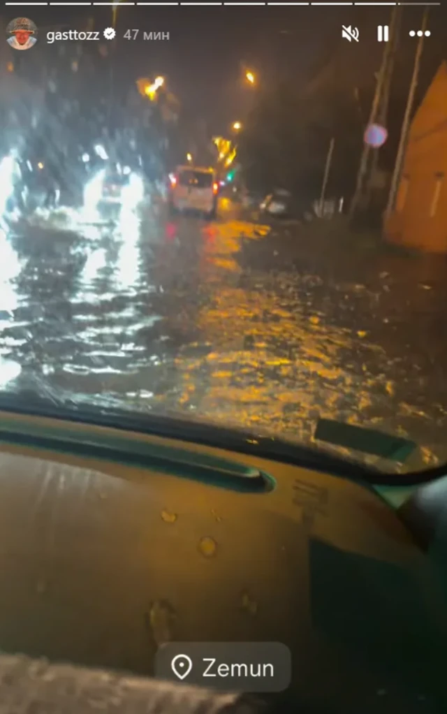 NEVREME PARALISALO BEOGRAD: Influenseri i Gastoz u PANICI, glumica snima sa krova, automobili "plivaju" u vodi - Pogledajte šokantne snimke! (VIDEO)