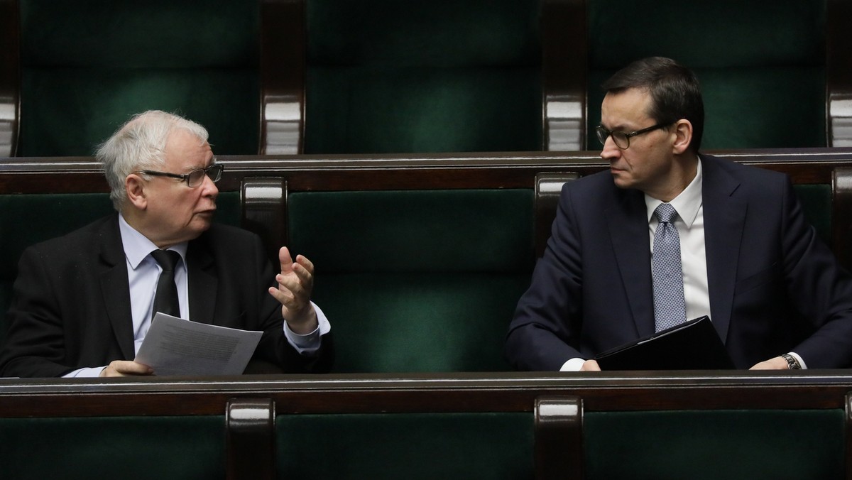 Jarosław Kaczyński i premier Mateusz Morawiecki