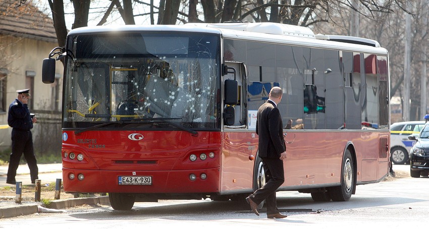 Autobus u koji je Stevanović ubacio bombu