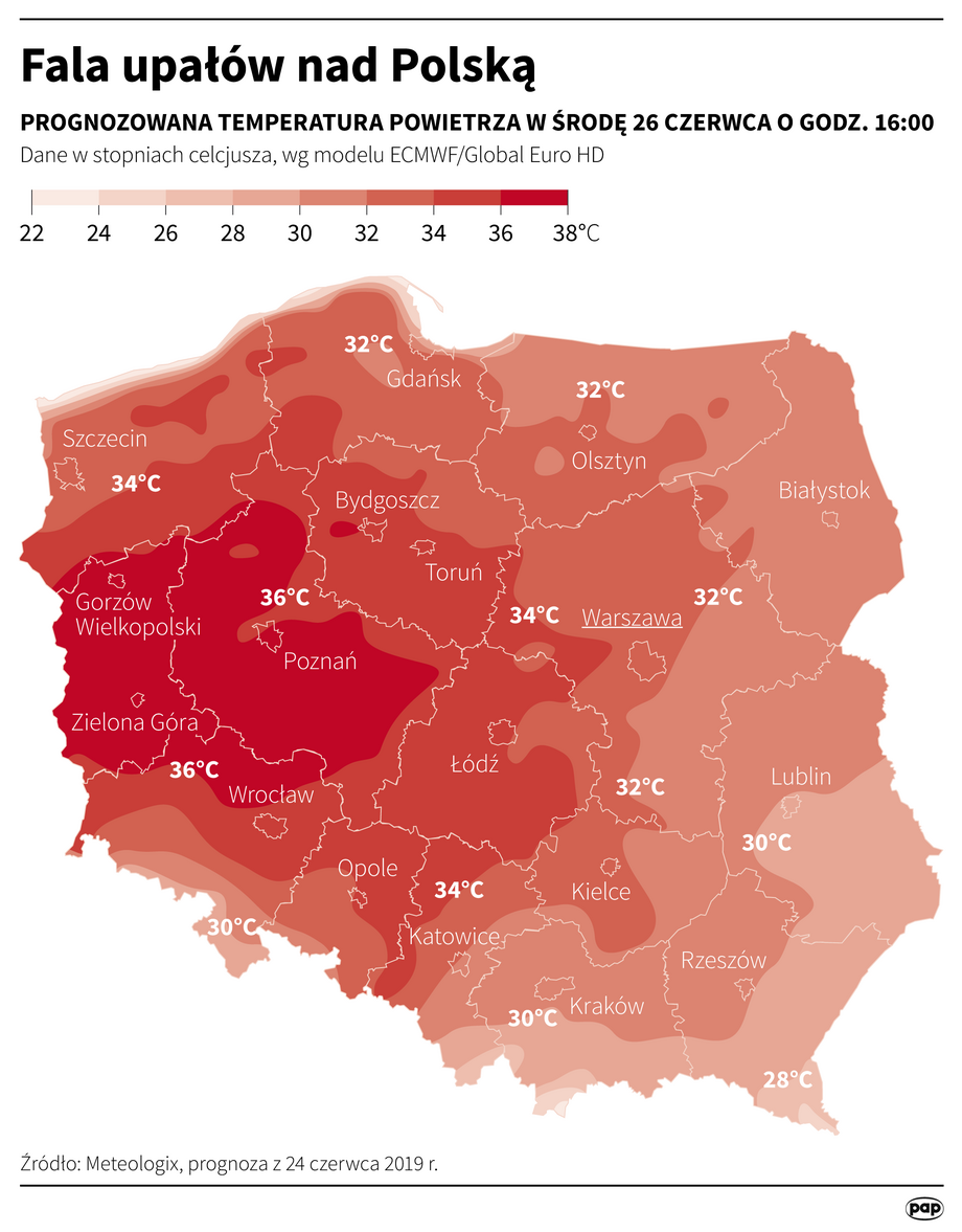 Pogoda w Polsce w środę 26 czerwca. Uwaga na upały.