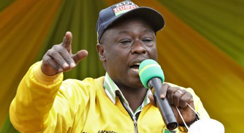 Mathira MP Rigathi Gachagua speaking during a past UDA campaign rally