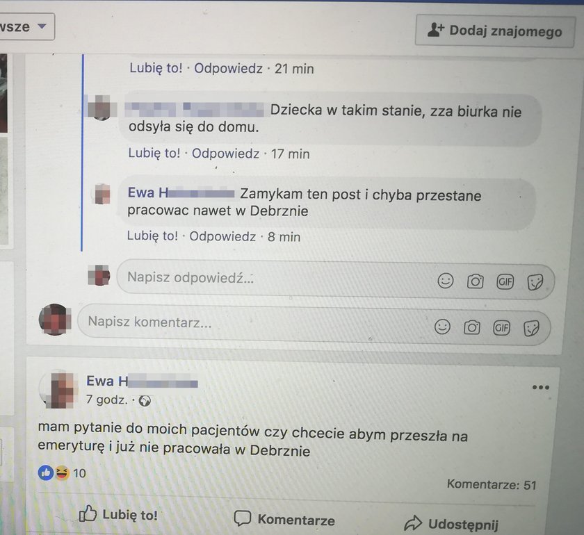 Ewa H. odniosła się do sprawy na swoim profilu na Facebooku