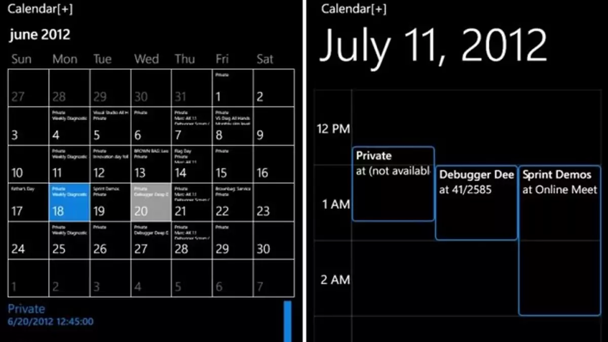 Calendar + na telefony z systemem Windows Phone