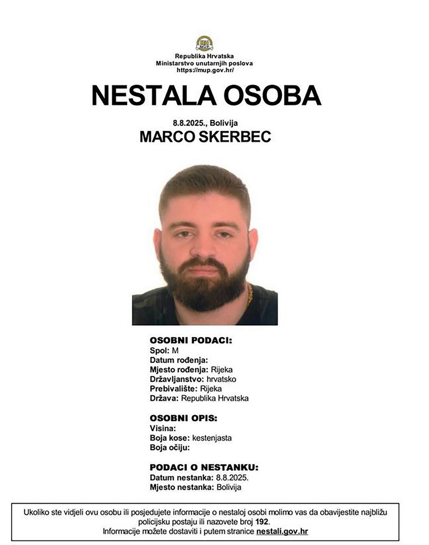 Nestao muškarac iz Hrvatske u Boliviji 