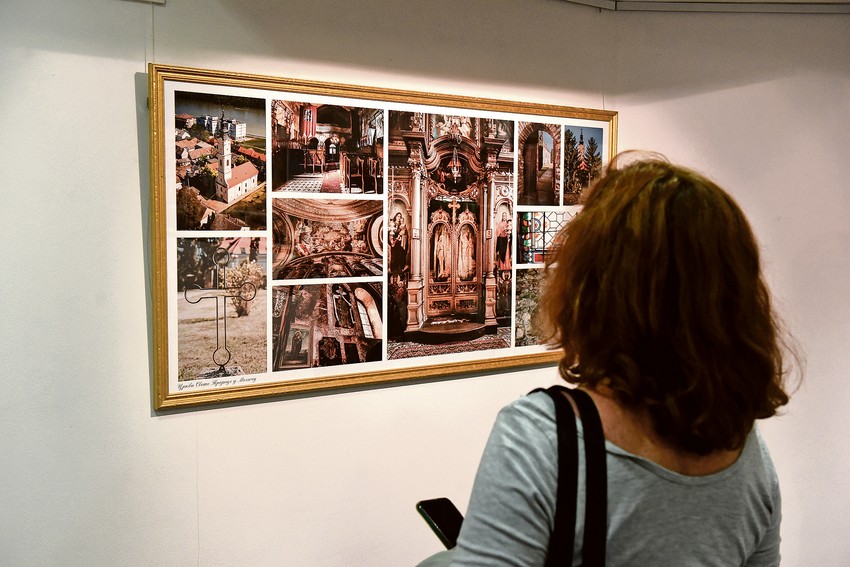 Na kolažima su enterijeri i eksterijeri 14 crkava u Mađarskoj koje karakteriše barokna arhitektura