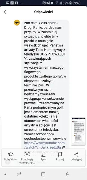 Komentarz ZUO Corp.