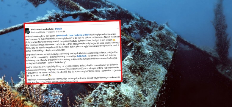 Niesamowite odkrycie na dnie Bałtyku. Polski nurek trafił na wrak z tragiczną historią