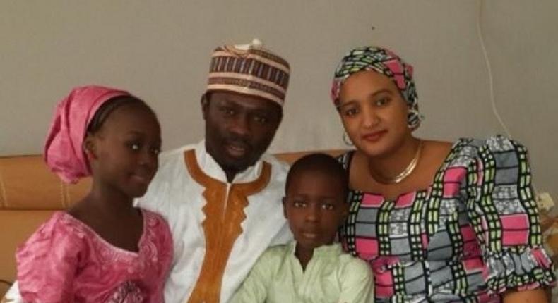 Ali Nuhu, wife and two kids