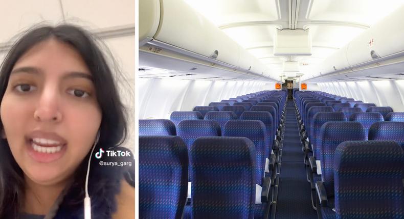 Plane etiquette has become an explosively controversial topic on TikTok.Surya Garg via TikTok and Rob Melnychuk/Getty Images.