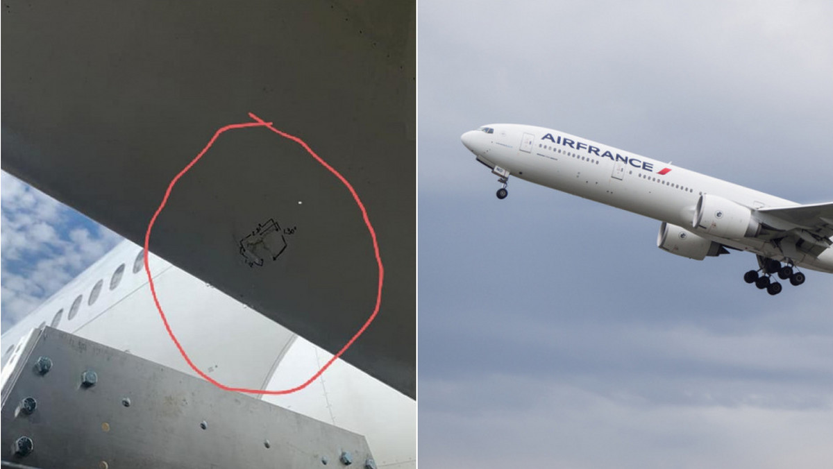 Kostaryka, Boeing 777 Air France. Piorun uderzył w samolot i uszkodził skrzydło