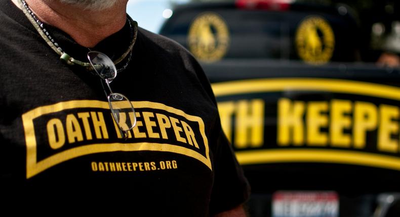 An Oath Keeper from Idaho in Bozeman, Montana.William Campbell/Corbis via Getty Images