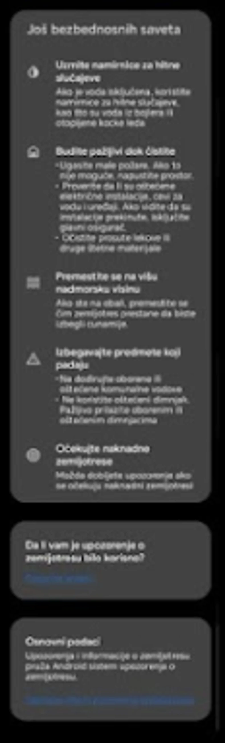 Nakon nekoliko minuta dobili su još pet bezbednosnih saveta