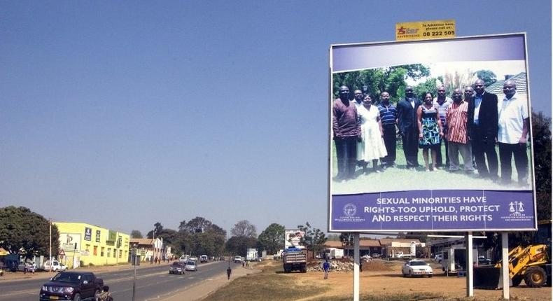 TO GO WITH STORY BY JUSTINE GERARDY A billboard in Lilongwe in 2011 campaigns for the rights of sexual minorities