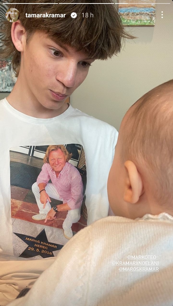 Syn Maroša Kramára Marko s vnučkou Noelani Julie.