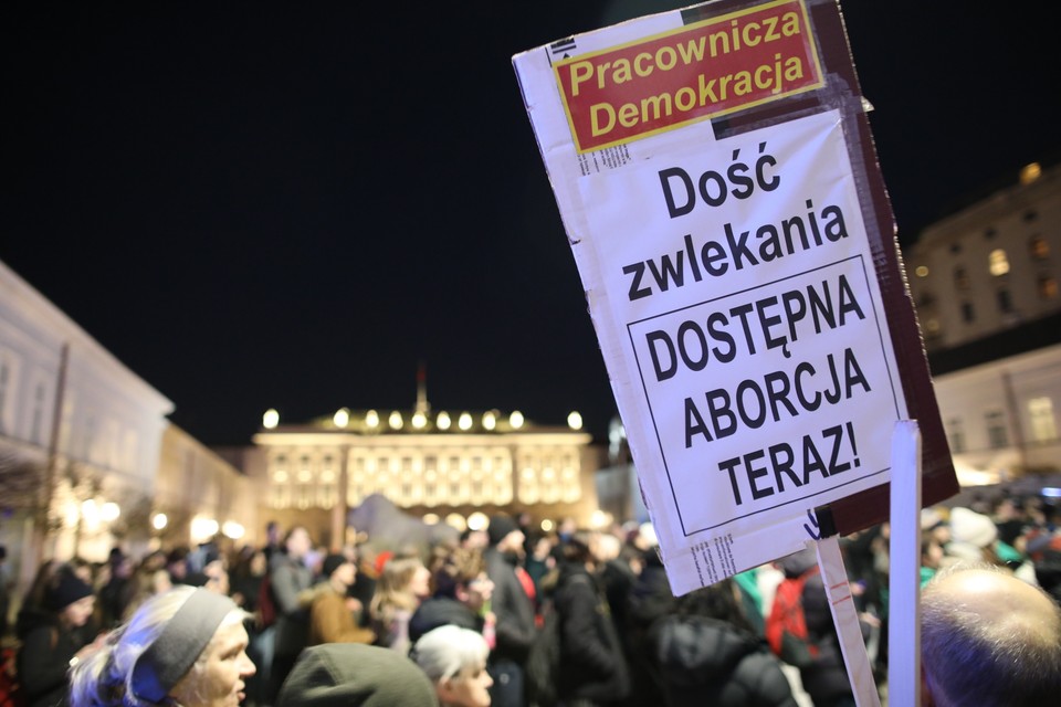 Strajk przed Pałacem Prezydenckim