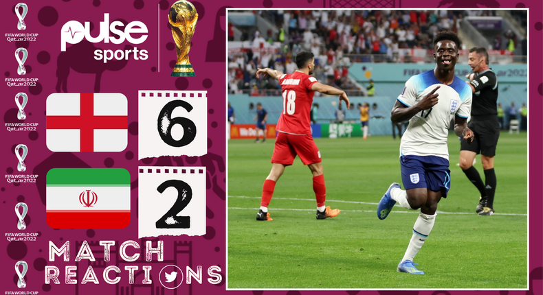 Social media reactions as England destroy Iran in World Cup opener