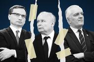 Jarosław Kaczyński, Jarosław Gowin i Zbigniew Ziobro. Spory w Zjednoczonej Prawicy