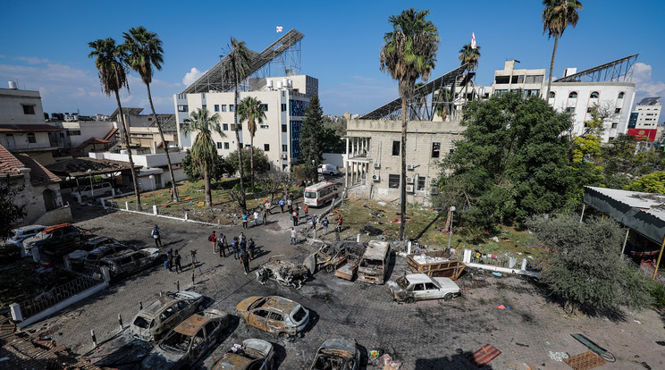 Egy meghibásodott palesztin rakéta rombolhatta le a gázai kórházat / Fotó: MTI/EPA/MOHAMMED SABER