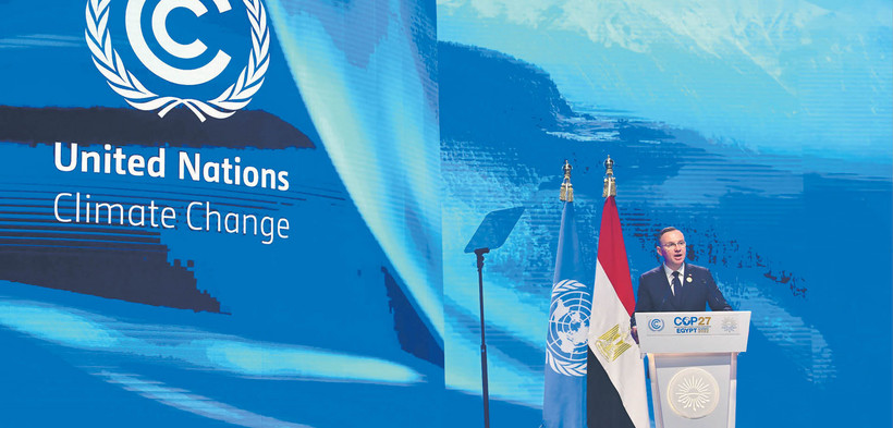 Wystąpienie Prezydenta RP Andrzeja Dudy na sesji plenarnej konferencji COP27 w Szarm el-Szejk