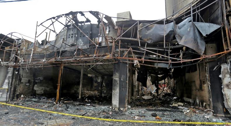 Shops in Shahriar, west of Tehran, that were destroyed during demonstrations against Iran's petrol price hikes