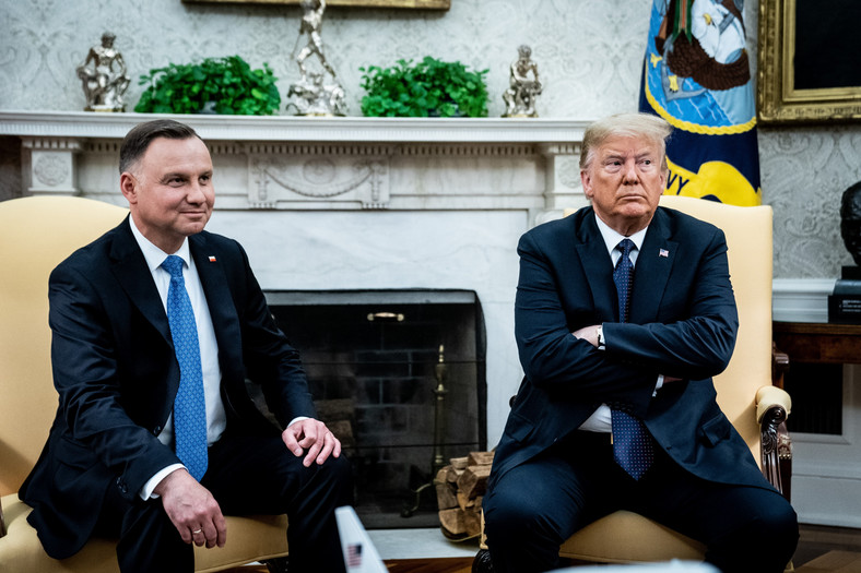 Andrzej Duda i Donald Trump podczas spotkania w Białym Domu, 24 czerwca 2020 r. 