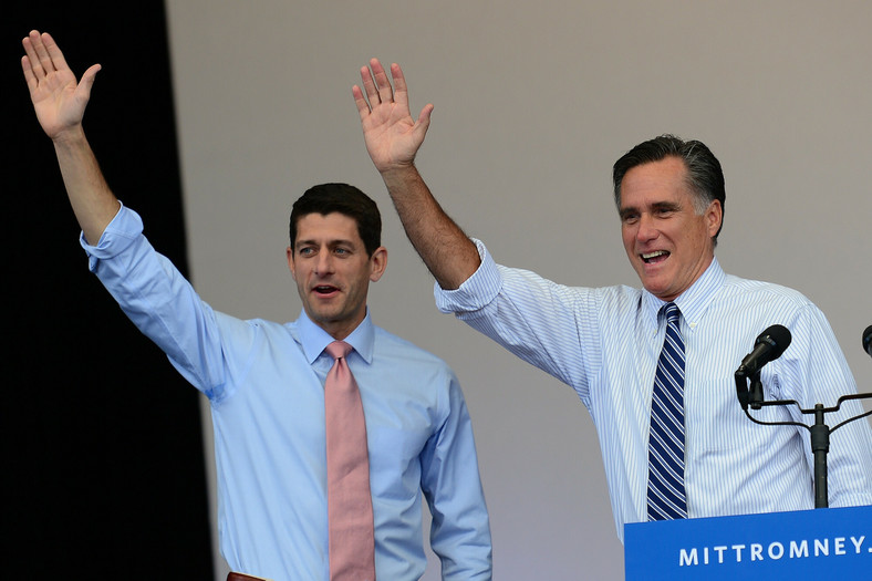 Paul Ryan i Mitt Romney w trakcie kampanii prezydenckiej w 2012 r.