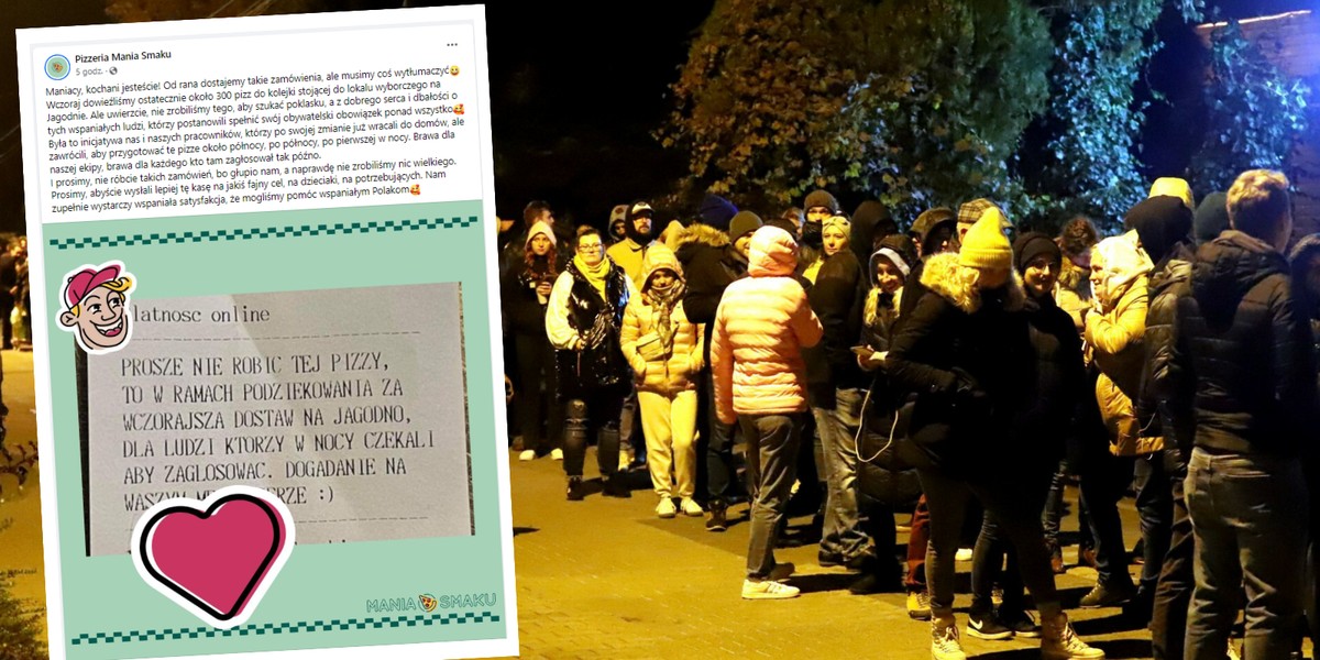 Wrocławska pizzeria dostarczyła 300 pizz osobom, które stały w kolejce do lokalu wyborczego. "Nie zrobiliśmy tego dla poklasku"