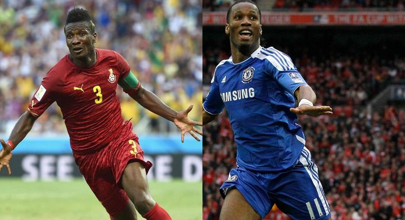 Gyan and Drogba