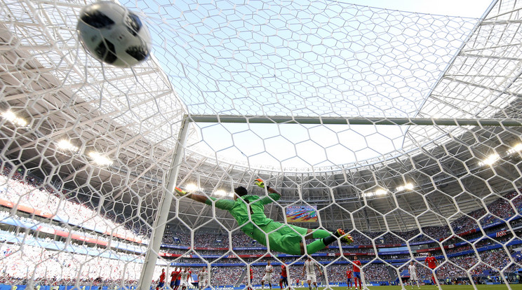 A spanyol Real Madrid kapusának, Keylor Navasnak esélye sem volt a hárításra /Fotó: GettyImages