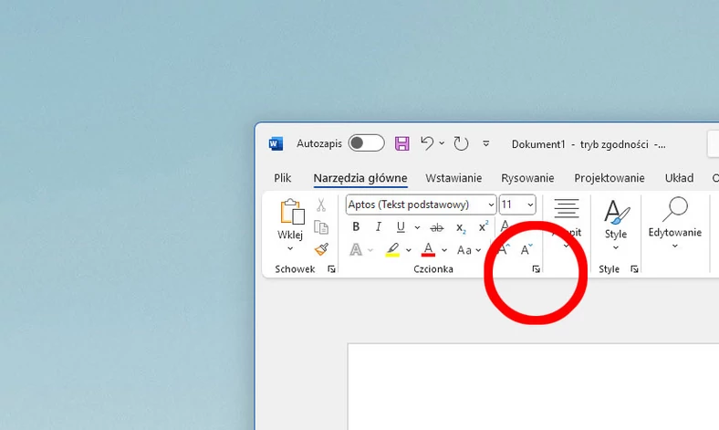 Zmiana czcionki w Microsoft Word