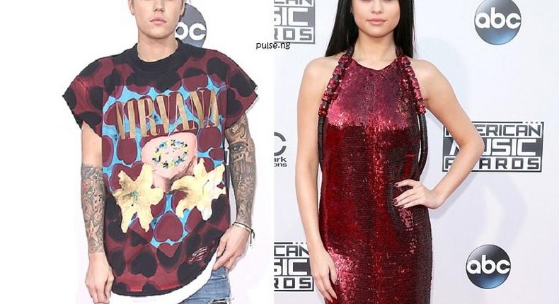 Justin Bieber, Selena Gomez at American Music Awards 2015 in L.A