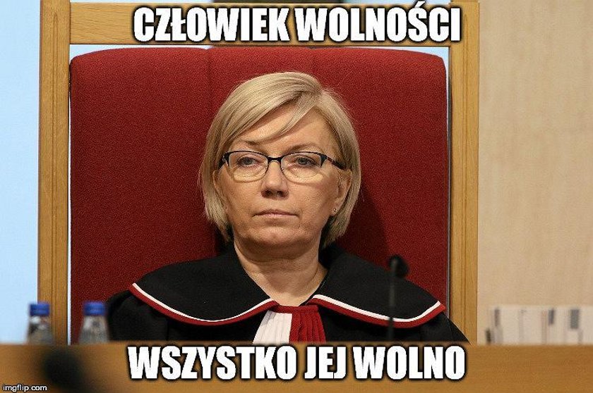 Prawicowe media nagrodziły prezes TK. Internauci nie mają litości. Memy