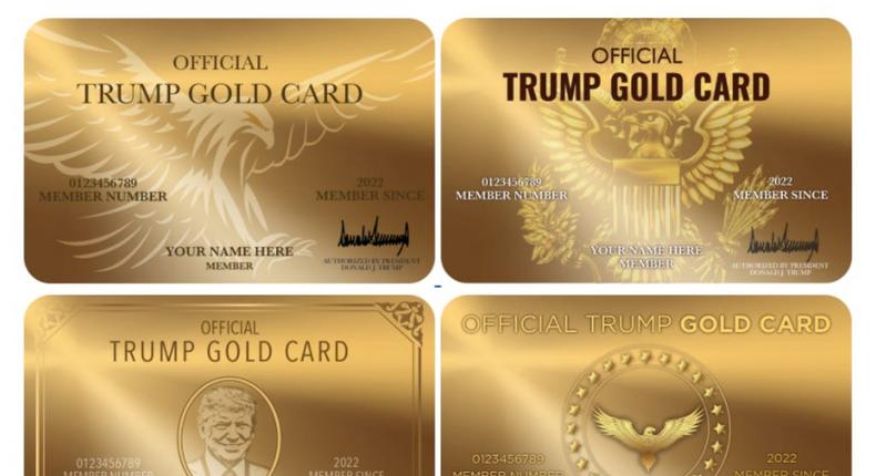 Supporters of former President Donald Trump have been asked to choose from four different Official Trump Gold Card designs.