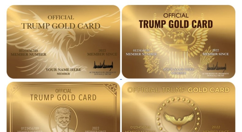 Supporters of former President Donald Trump have been asked to choose from four different Official Trump Gold Card designs.