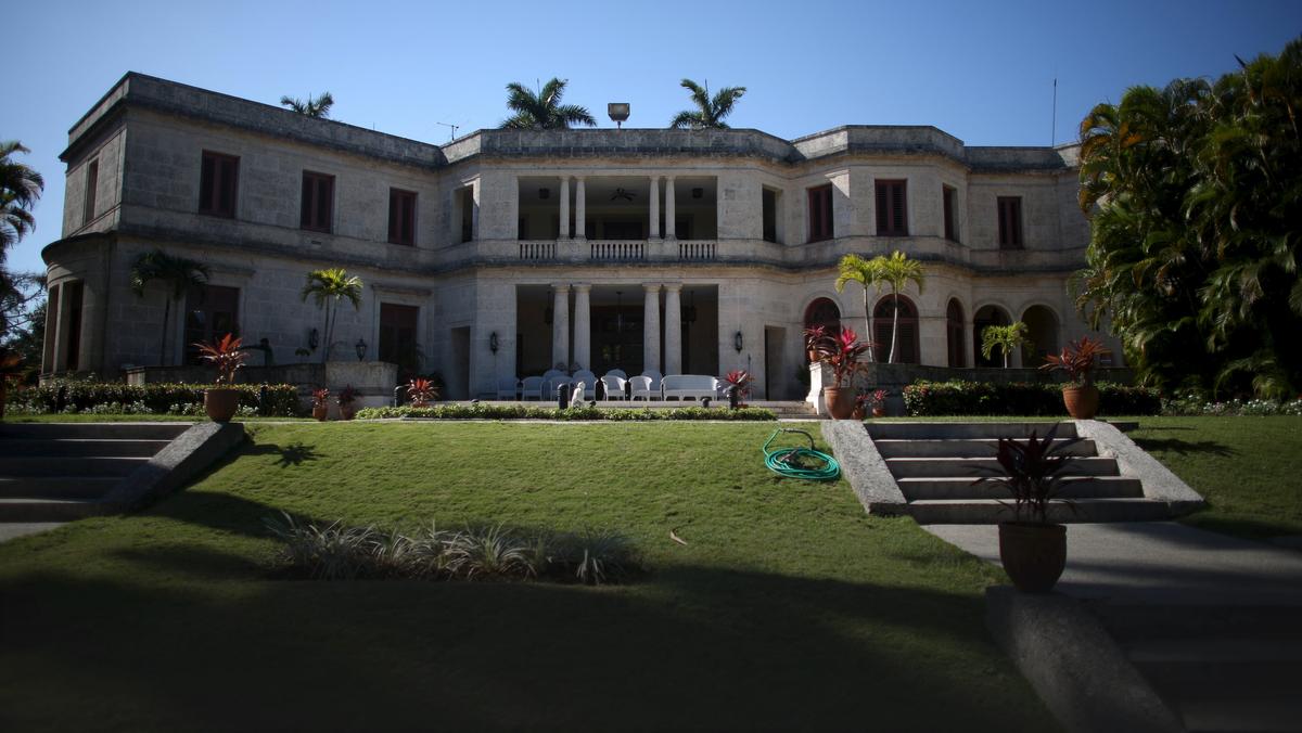 A view from the garden shows the U.S. ambassadorial residence, where U.S. President Obama and his family are scheduled to stay during their visit to Cuba, in Havana