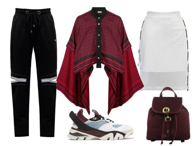 Wygodne STYLIZACJE na zakończenie lata: spodnie, spódnica-Bastet/bastetfashion.pl, plecak-Menbur/menbur.pl, bluzka, buty-TK Maxx